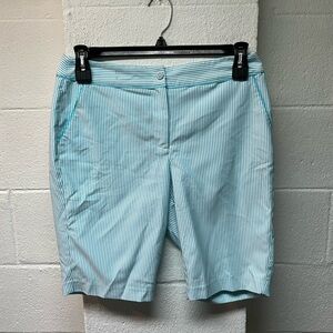 Greg Norman Seafoam Blue Bermuda Shorts with Tailored Fit for Summer
